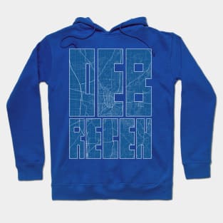 Debrecen, Hungary City Map Typography - Blueprint Hoodie